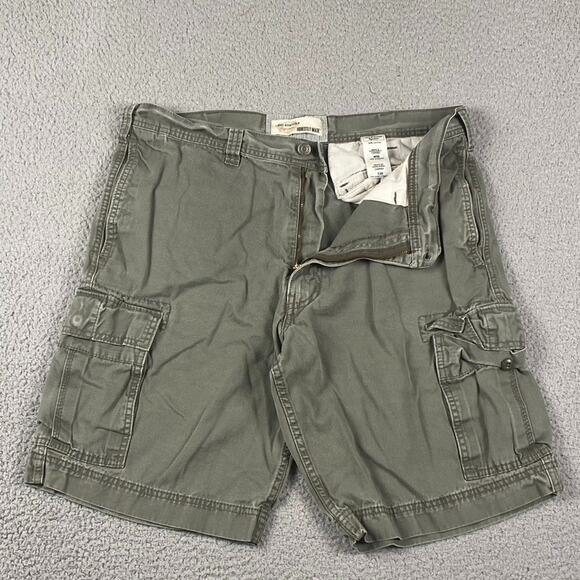 Levi Strauss Signature Cargo Shorts Men's W36 Green Cotton Work Hiking - Picture 1 of 7